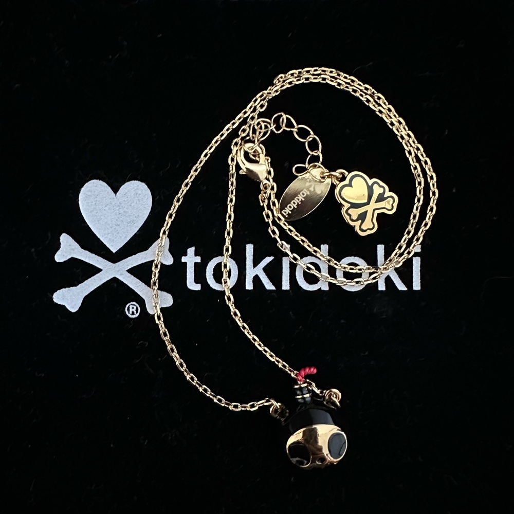 Tokidoki Adios necklace gold tone jewelry new